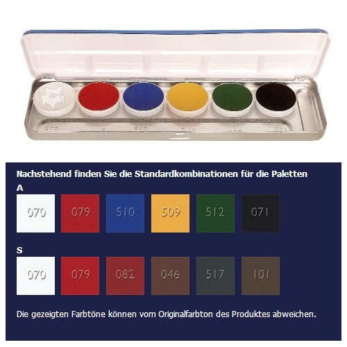 Kryolan Aquacolor Facepaint Palette 6 colors