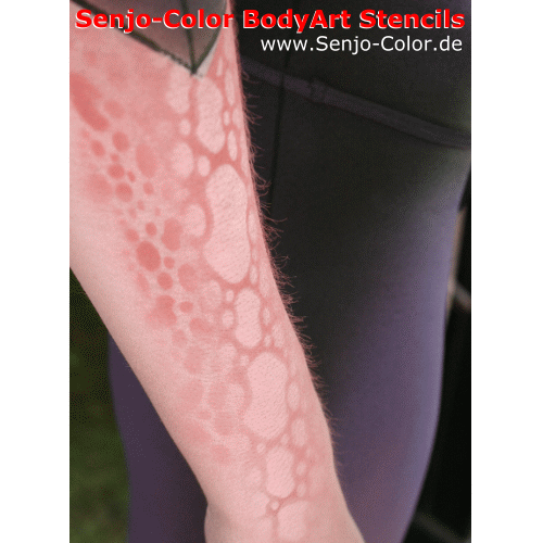 Airbrush Stencil Bubbles Application Example