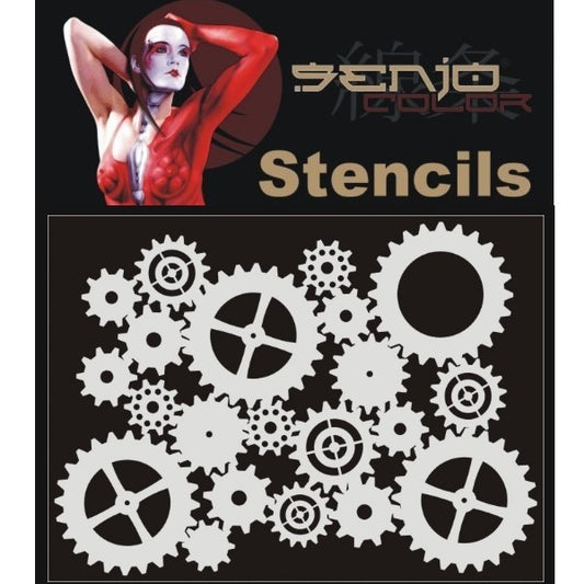 Airbrush stencil gears A5 Senjo Color TST1054