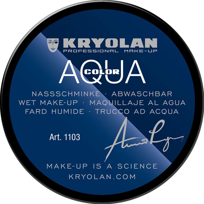  Aquacolor wet makeup tin 55ml Kryolan - Black