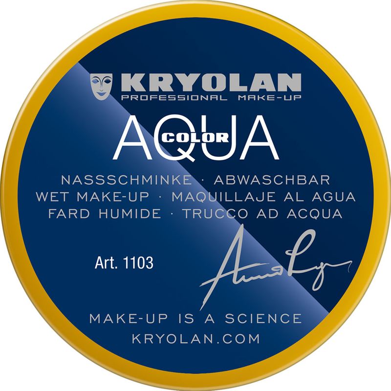 Aquacolor wet makeup tin 55ml Kryolan - yellow