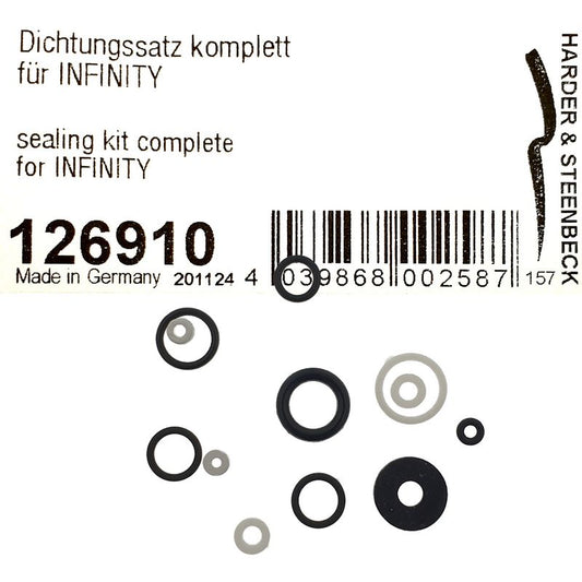 Gasket set in top view with label