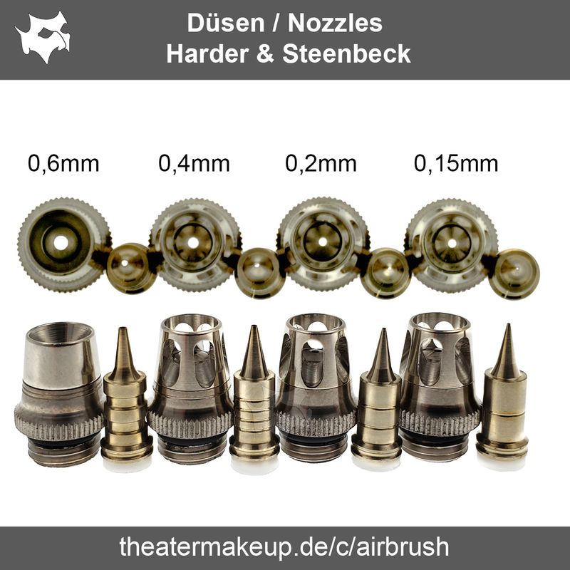 Nozzle set 0.2mm Airbrush Evolution, Grafo, Infinity, Focus