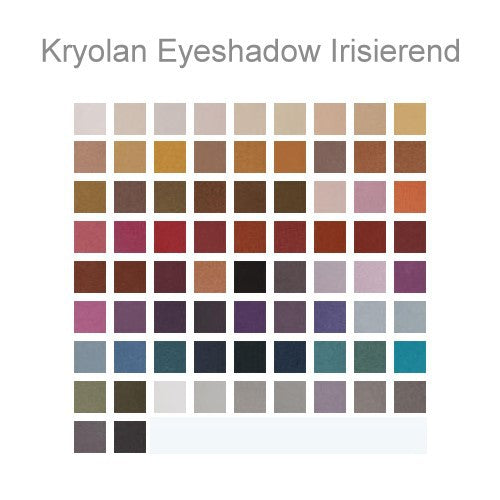 Kryolan Eye Shadow Compact Iridescent Color Chart