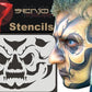 Airbrush stencil face art skull application example