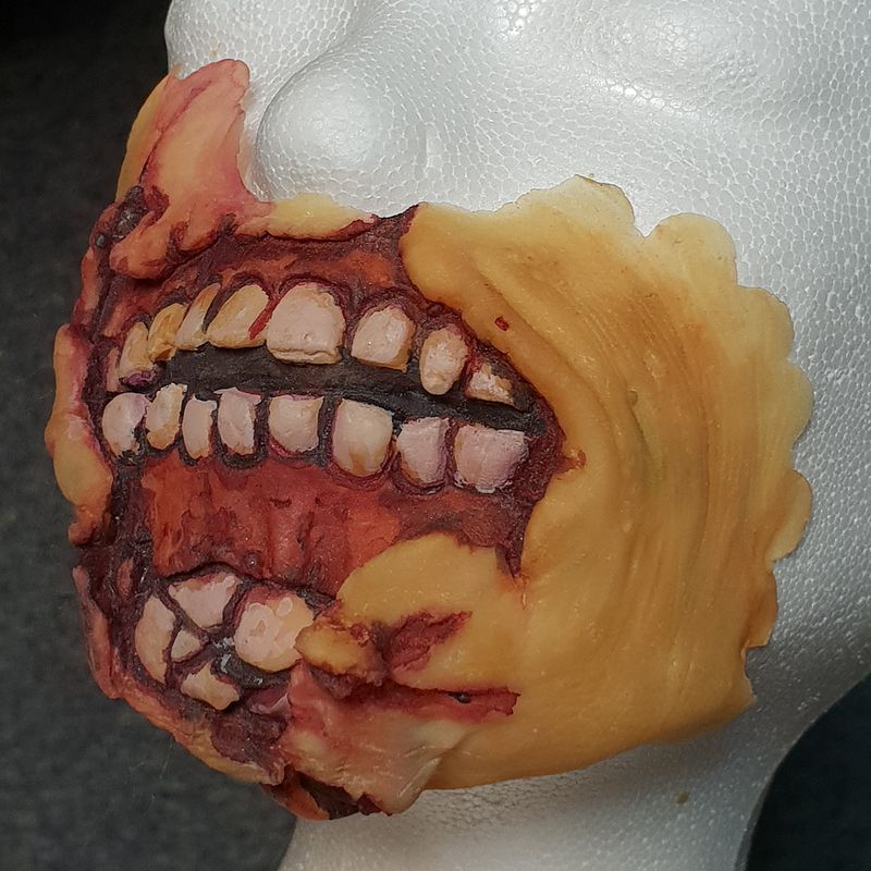 Latex zombie chin painted example sideways