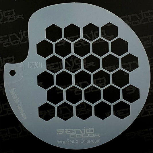 Airbrush stencil with honeycomb motif