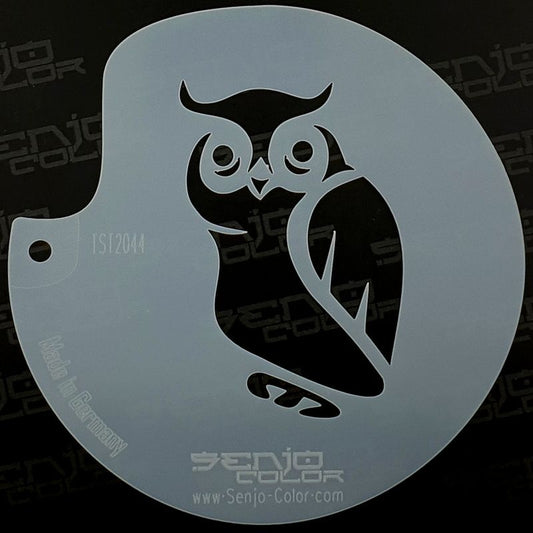 Stencil owl round Senjo Color