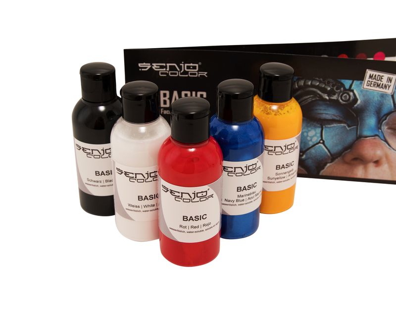 5 bottles of airbrush body painting color 75ml from Senjo Color with color flyer