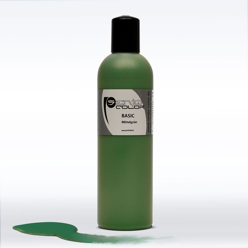 Airbrush body painting paint 250ml bottle medium green Senjo Color Basic 