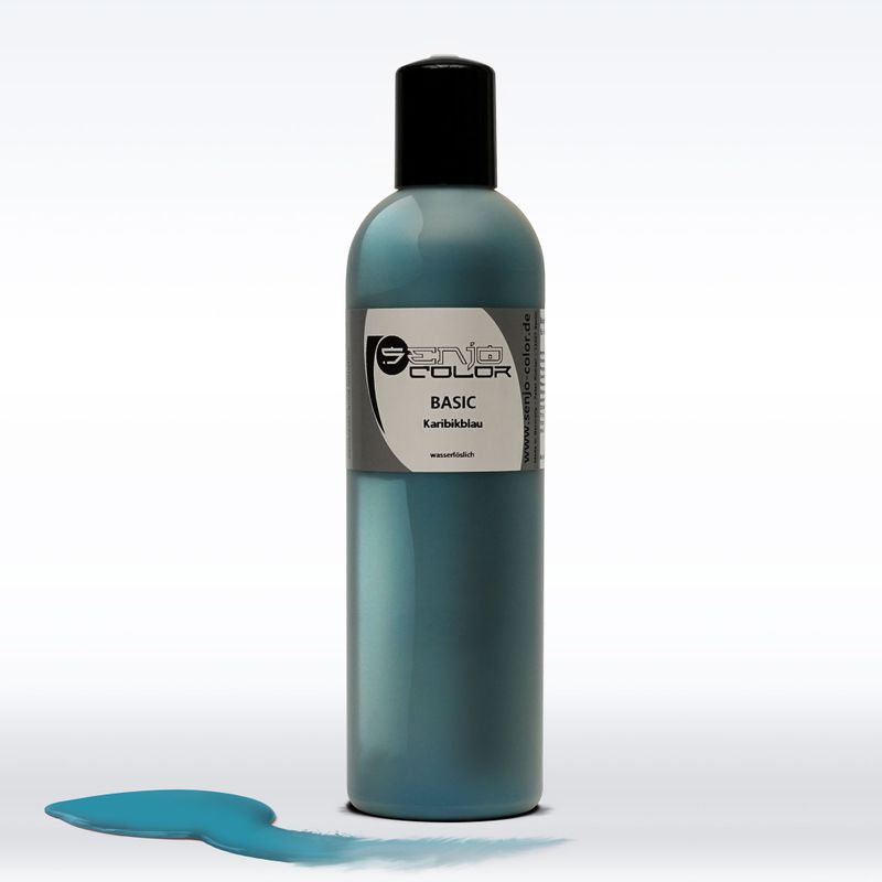 Airbrush body painting paint 250ml bottle Caribbean blue Senjo Color Basic 