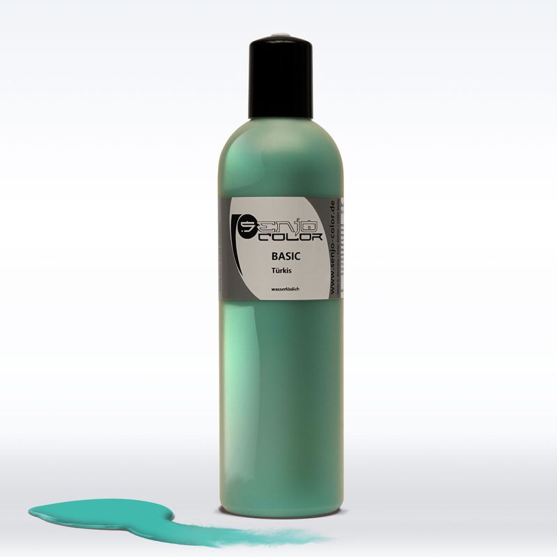 Airbrush body painting paint 250ml bottle turquoise Senjo Color Basic 