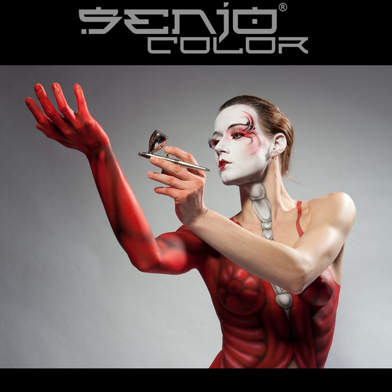 Senjo Color body painting color model with airbrush