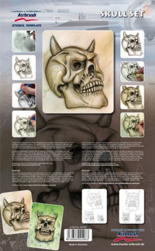 Skull Set Airbrush Stencil