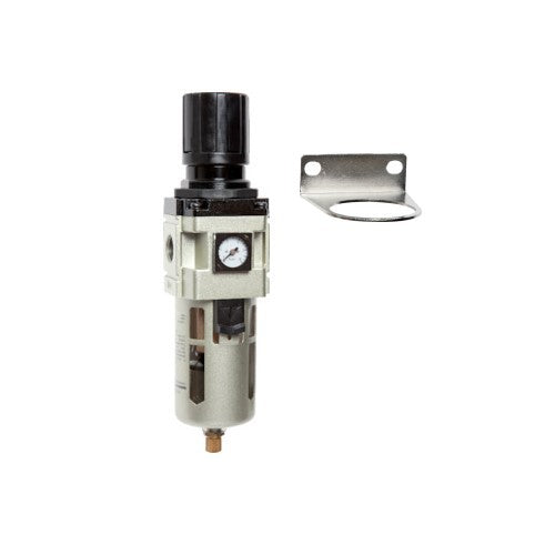 Water separator / filter regulator for compressed air with regulator and pressure gauge